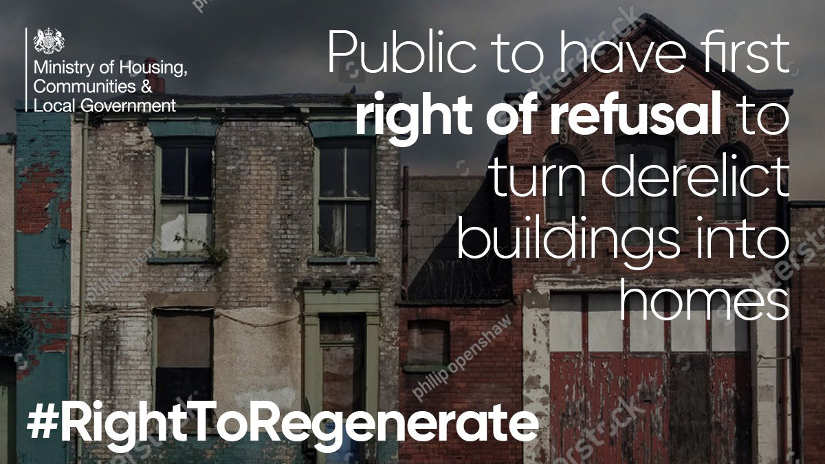 英国住房大臣罗伯特·詹里克在推特上关于“城市再生权”的内容